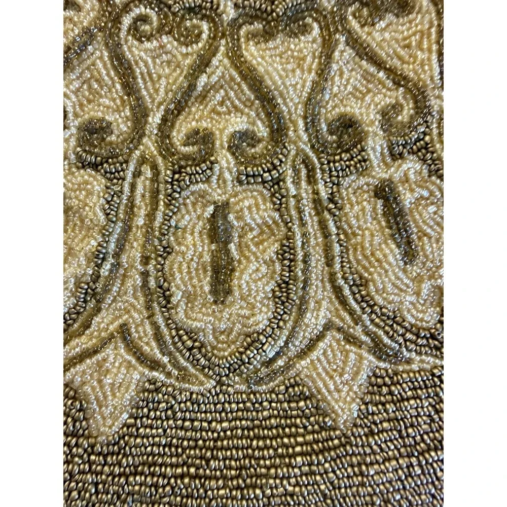 Vintage Victorian Hand Beaded Centerpiece Doily 22